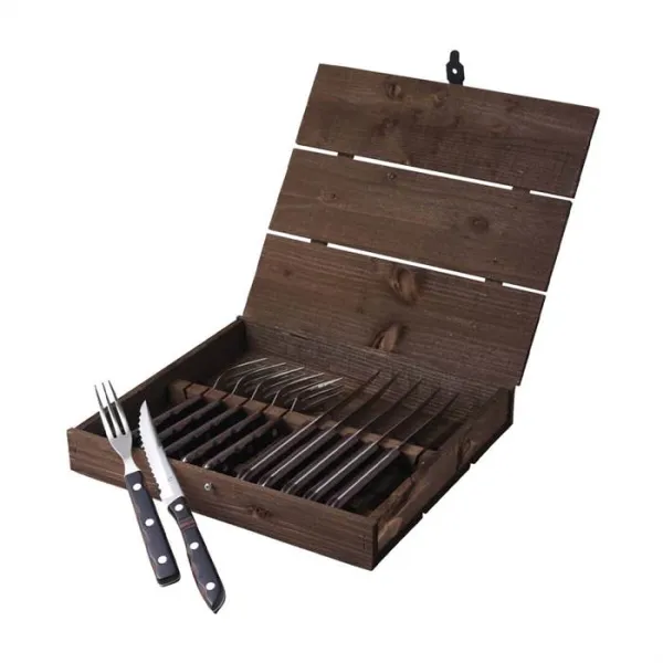 Gense Old farmer steak-/grillbestick 12 delar - Trä/stål