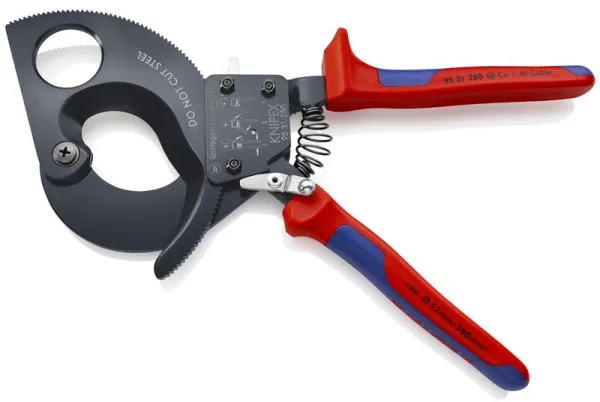 Knipex Kabelsax (Ratsprincip) svart lackerad, med flerkomponentshandtag 280 mm