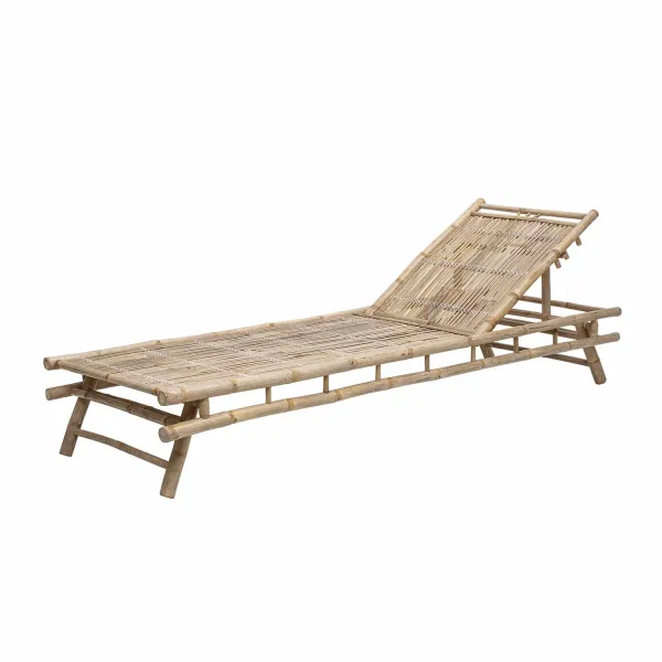 BLOOMINGVILLE Sole solsäng, med justerbar rygg, hopfällbar - natur bambu (220x74)