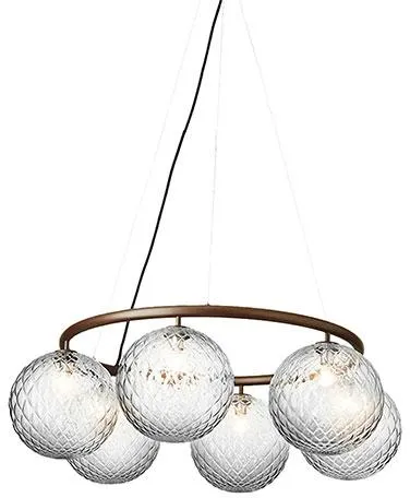 Nuura Miira 6 Circular Ljuskrona Mörk Brons/Optic Klar