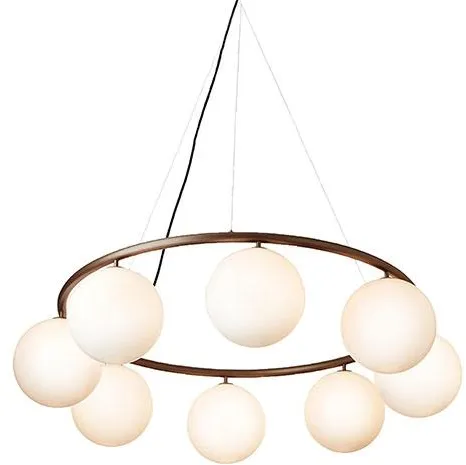 Nuura Miira 8 Circular Ljuskrona Mörk Brons/Opal Vit