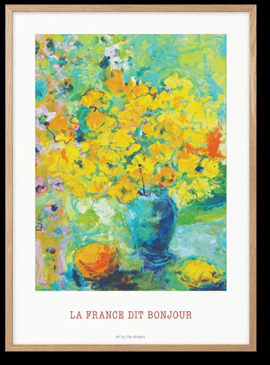Peléton La France Säger Bonjour 50x70 Affisch