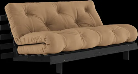 Karup Design Roots Bäddsoffa med Roots Madrass 160x200 Mocca/Svartlackerad
