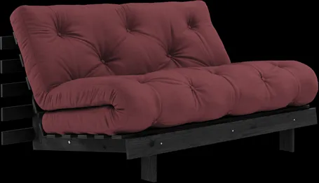 Karup Design Roots Bäddsoffa Med Roots Madrass 140x200 Bordeaux/Svartlackerad