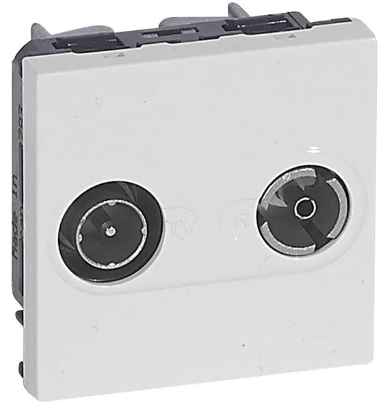 Legrand Tv-r uttag hane/hona 9,52MM vit
